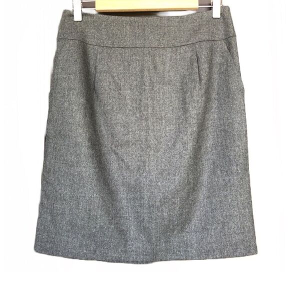 TALBOTS 6P VTG Gray Italian Wool A-Line Short Skirt Career Business Stretch 90s - Picture 3 of 11